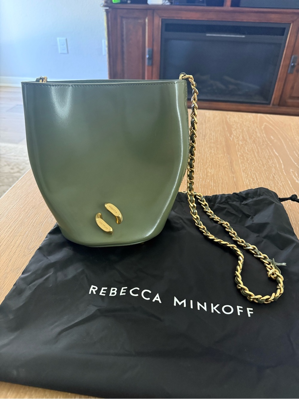 Rebecca Minkoff Olive Green Leather Infinity Bag